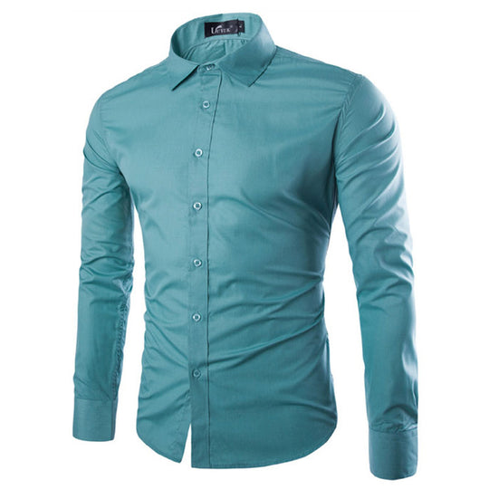 Herren elegante Langarmhemd R&B