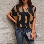 Damen Bluse mit modischem Grafikdruck und lockerer Passform R&B