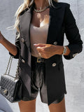 Damen eleganter Blazer mit doppelter Knopfleiste und feinen Details R&B