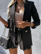 Damen eleganter Blazer mit doppelter Knopfleiste und feinen Details R&B