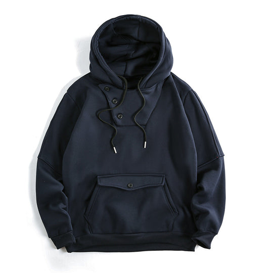 Herren lässiger Kapuzenpullover mit Knopfdetails und praktischen Taschen R&B