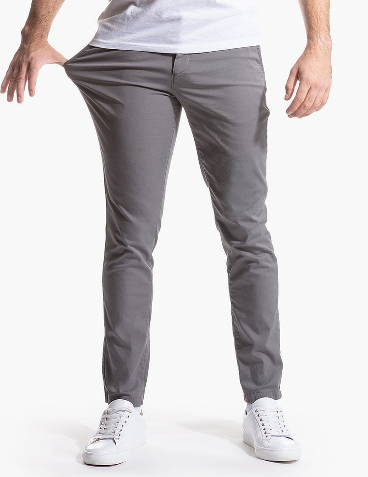 Herren elegante Chinohose mit elastischem Bund und schmalem Schnitt