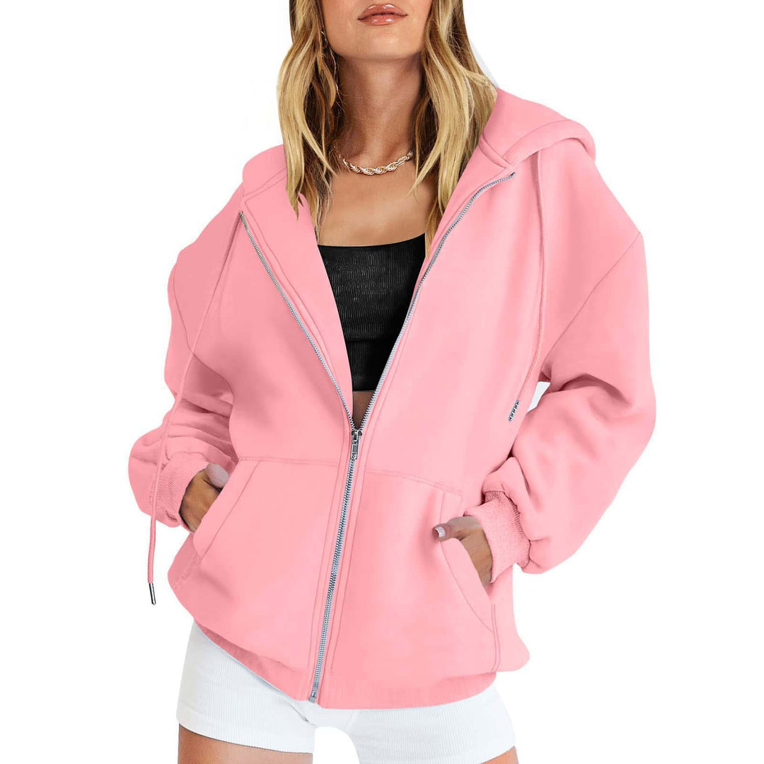 Damen Oversized Kapuzenjacke mit Reißverschluss R&B