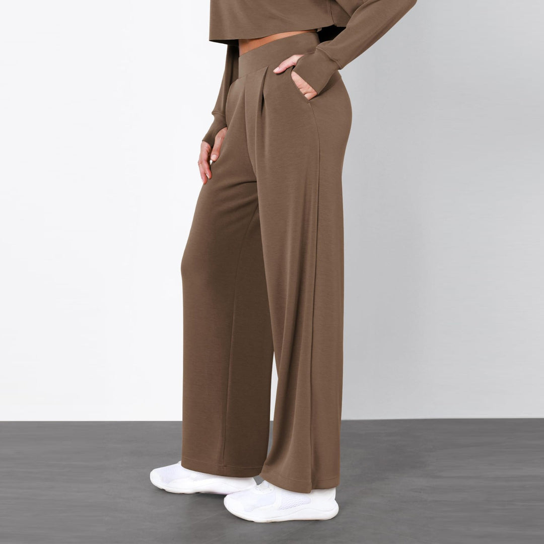 Damen Weit geschnittene Lounge-Hose mit komfortablem Bund und praktischen Taschen R&B