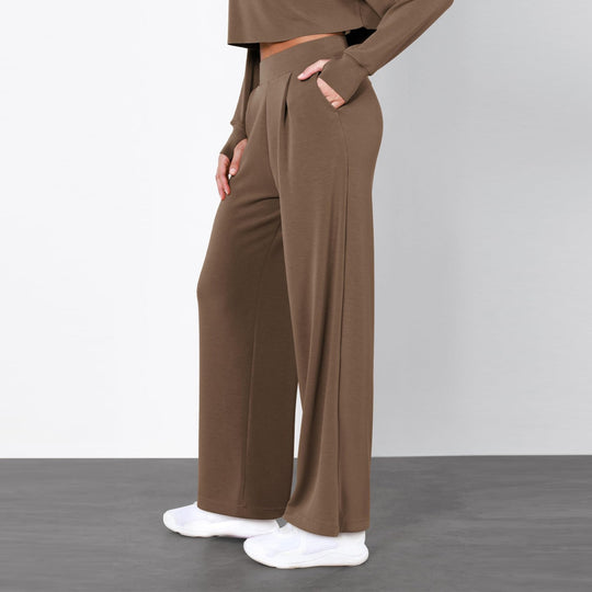 Damen Weit geschnittene Lounge-Hose mit komfortablem Bund und praktischen Taschen R&B