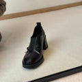 Damen Elegante Schnürschuhe mit modischem Schleifenakzent und blockiertem Absatz R&B