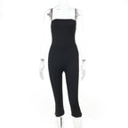 Damen stylischer Jumpsuit mit schmalem Schnitt und verstellbaren Trägern R&B