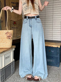 Damen Weit geschnittene Jeans mit hohem Bund und modernen Details R&B