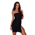 Damen figurbetontes Mini-Kleid mit gerafftem Design R&B