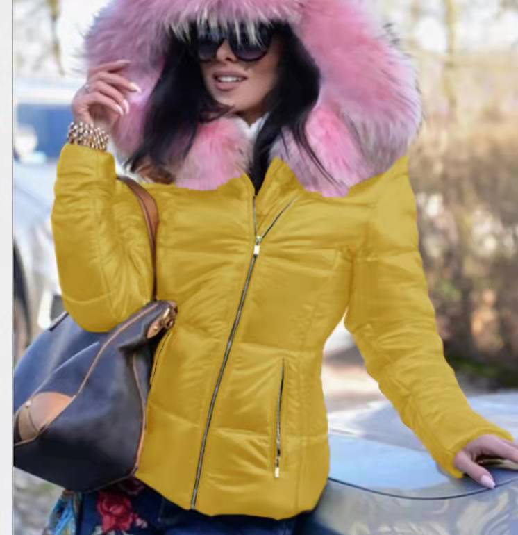 Damen Steppjacke mit luxuriösem Fellkragen und praktischen Taschen R&B