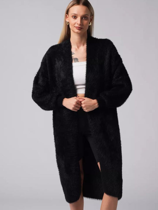 Damen Kuscheliger Strickmantel mit seitlichen Schlitzen und weitem Schnitt R&B
