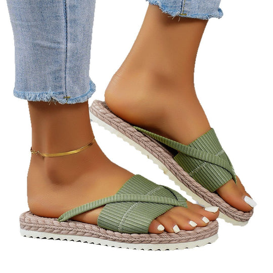 Damen Komfortable Zehentrenner-Sandalen mit geflochtenem Detail R&B