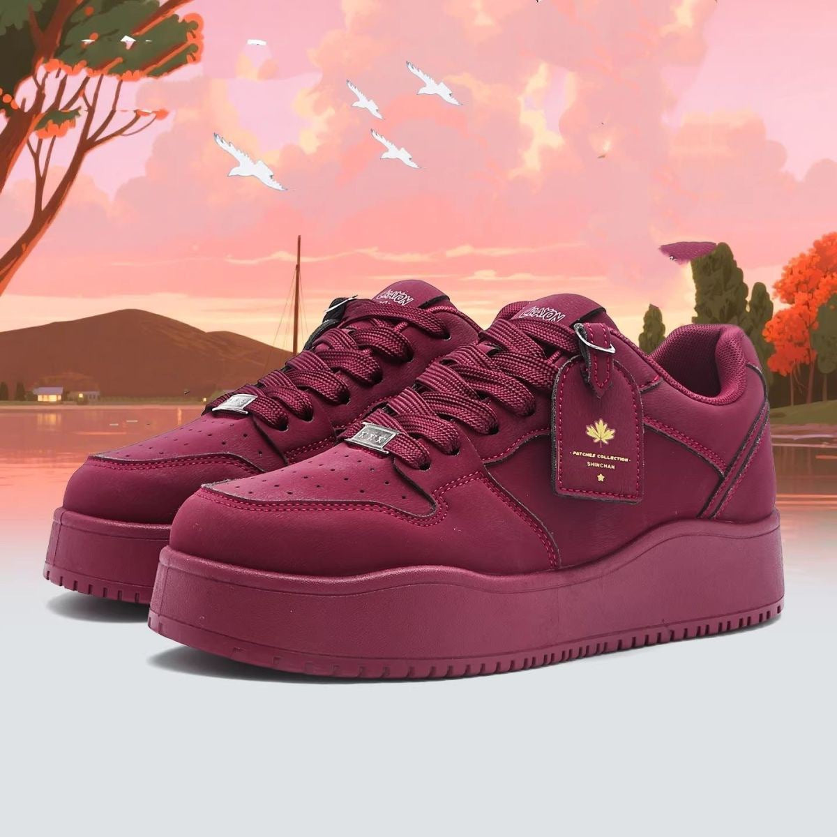 Damen modische Chunky Sneaker mit verstärktem Halt und dämpfender Sohle