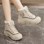 Damen warme High-Top Sneakers mit dämpfender Sohle und kuscheligem Innenfutter R&B