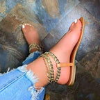 Damen Offene Mules mit Kettenverzierung und bequemer Sohle R&B