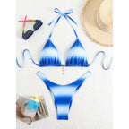 Damen Triangel-Bikini mit verstellbaren Trägern und elegantem Wickeldetail R&B