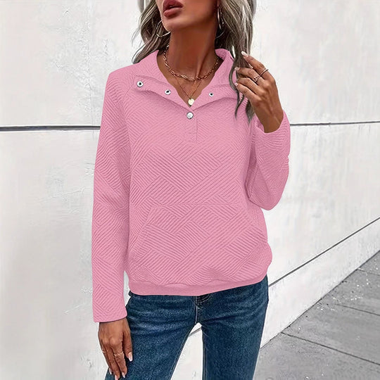 Damen Pullover mit strukturiertem Design und zwei praktischen Taschen R&B