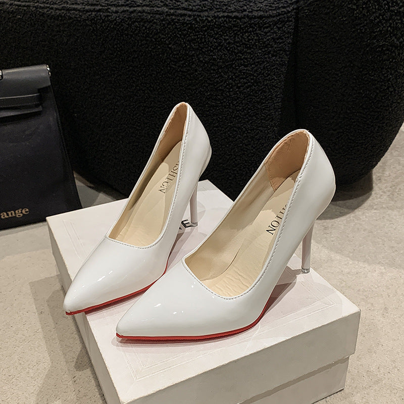 Damen Elegante High Heels mit spitz zulaufender Vorderkappe und transparentem Absatz R&B