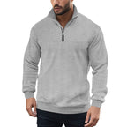 Herren Pullover mit strukturierter Optik und hohem Kragen R&B