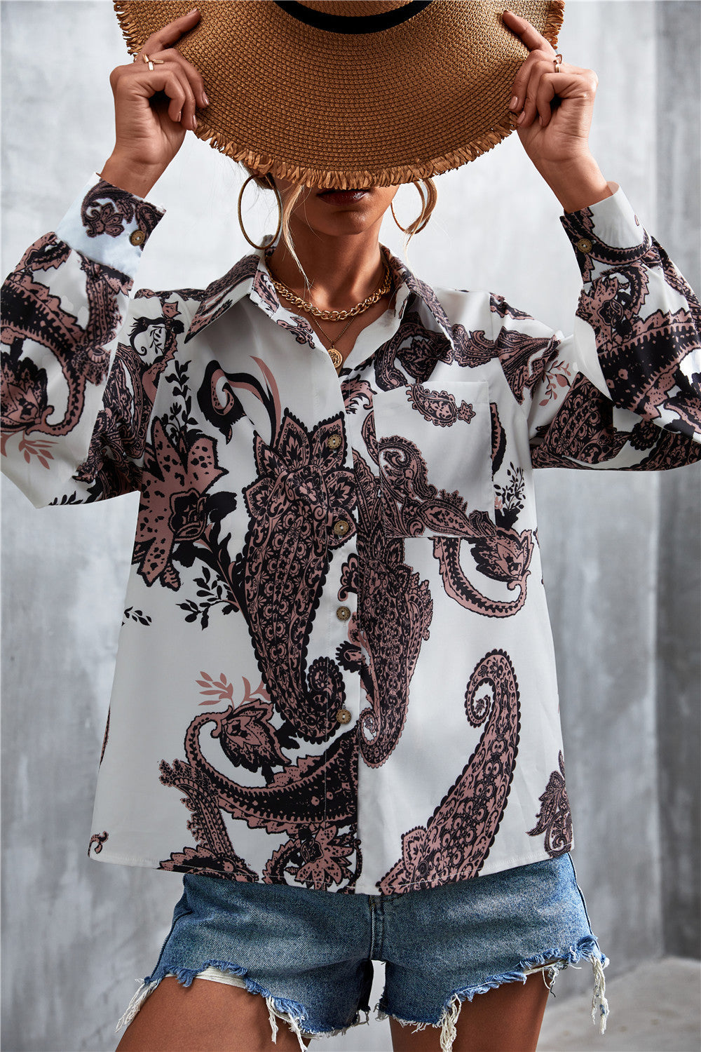 Damen Hemd im extravaganten Paisley-Design R&B