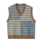 Damen Stylischer V-Neck Strickpullover im Farbblockdesign R&B