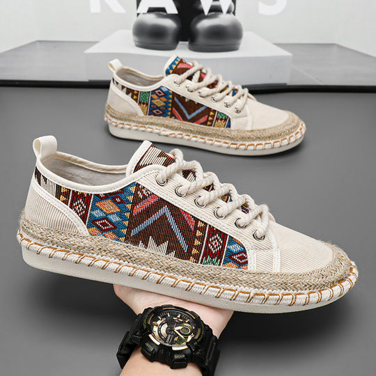 Damen Espadrilles-Sneaker mit exotischem Musterdruck und modischer Kordelsohle R&B