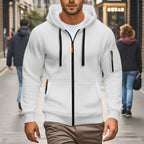 Herren nan funktionale Kapuzenjacke mit durchgehendem Reißverschluss, Ärmeltasche und elastischen Bündchen R&B