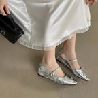 Damen modische Mary Jane Ballerinas mit eleganter Breite und verziertem Design R&B