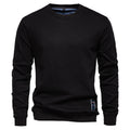 Herren nan klassisches Rundhals-Sweatshirt aus schwerer Baumwollmischung mit angerauter Innenseite und gerippten Bündchen R&B