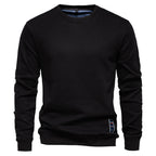 Herren nan klassisches Rundhals-Sweatshirt aus schwerer Baumwollmischung mit angerauter Innenseite und gerippten Bündchen R&B