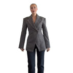 Damen Eleganter Oversized Blazer mit strukturiertem GewR&Be R&B
