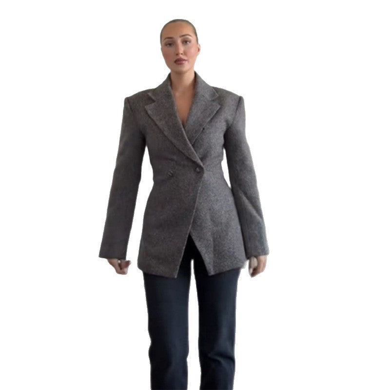 Damen Eleganter Oversized Blazer mit strukturiertem GewR&Be R&B