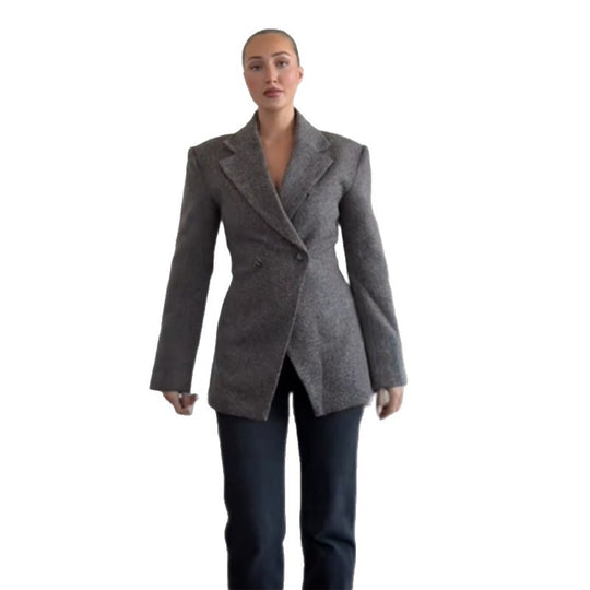 Damen Eleganter Oversized Blazer mit strukturiertem Gewebe R&B