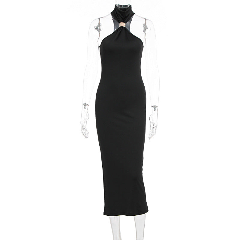 Damen Maxikleid mit asymmetrischem Ausschnitt und elegantem Design R&B