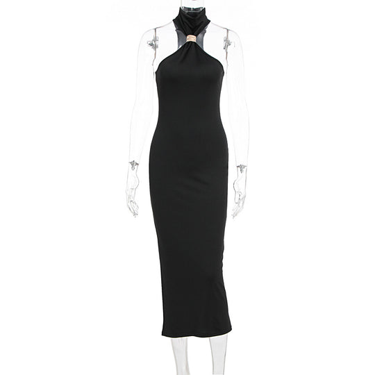 Damen Maxikleid mit asymmetrischem Ausschnitt und elegantem Design R&B
