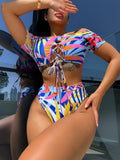 Damen Bikiniset mit modischem Off-Shoulder-Design und eleganter Schnürung