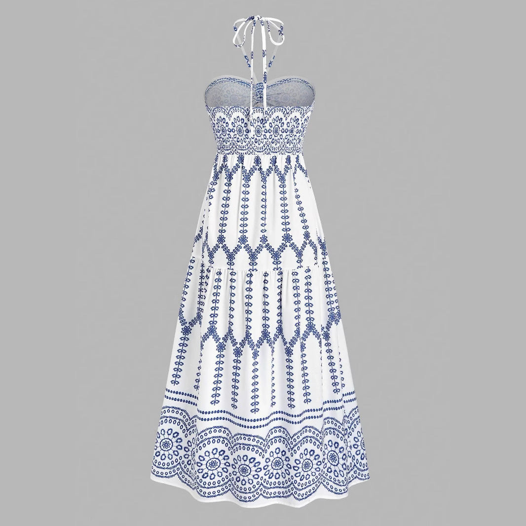 Damen Boho Maxikleid mit Trägern R&B