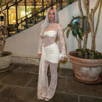 Damen Eleganter Overall aus Spitze mit langen Ärmeln R&B