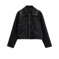 Damen Kurzgeschnittene jacke mit Taschen R&B