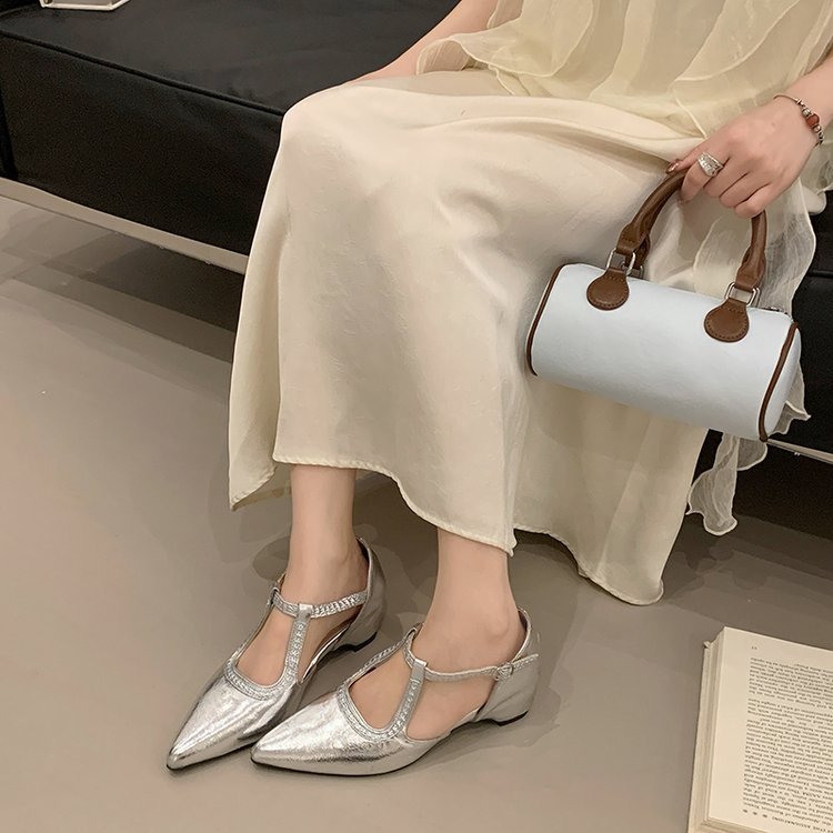 Damen elegante Slingback-Pumps mit spitzem Design und modischem Schnallenverschluss R&B