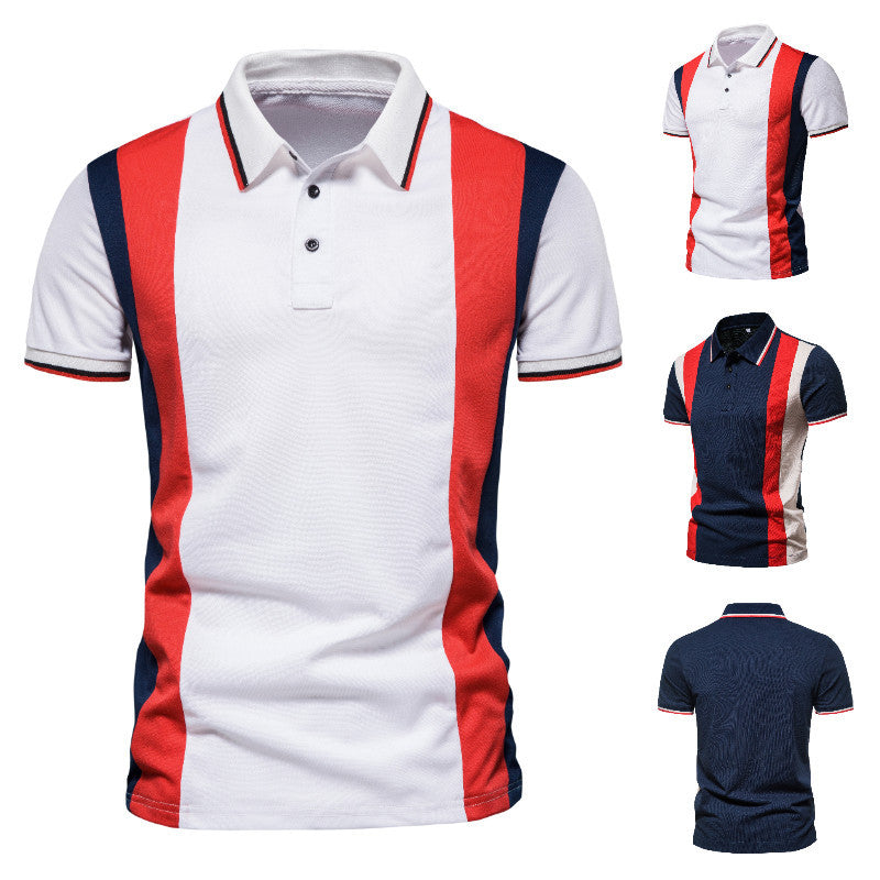 Herren Polohemd mit modischem Farbblock-Design und hochwertiger Baumwollmischung