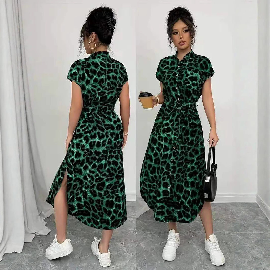 Damen Maxikleid mit Tiermuster R&B