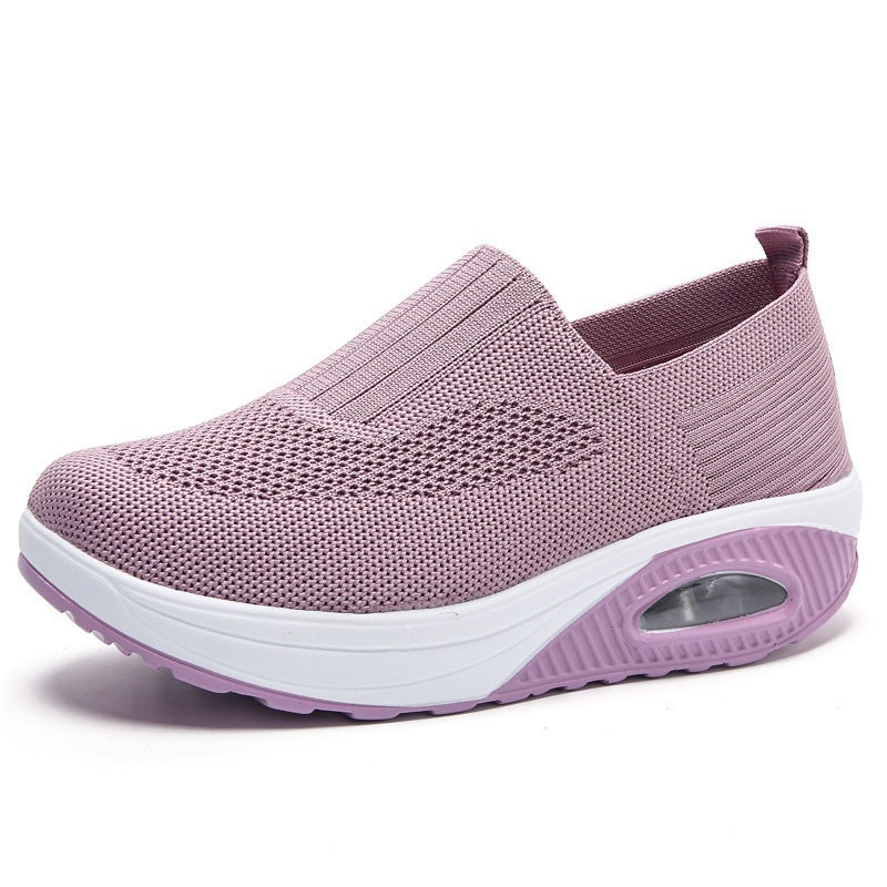 Damen Sportliche Slip-On Sneakers mit atmungsaktiver Strickoberfläche R&B