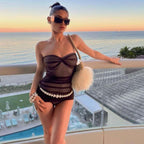 Damen Bandeau-Badeanzug mit raffinierter Raffung und figurformendem Design R&B