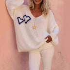 Damen Strickpullover mit liR&Benswertem Herzdesign und lässigem Schnitt R&B