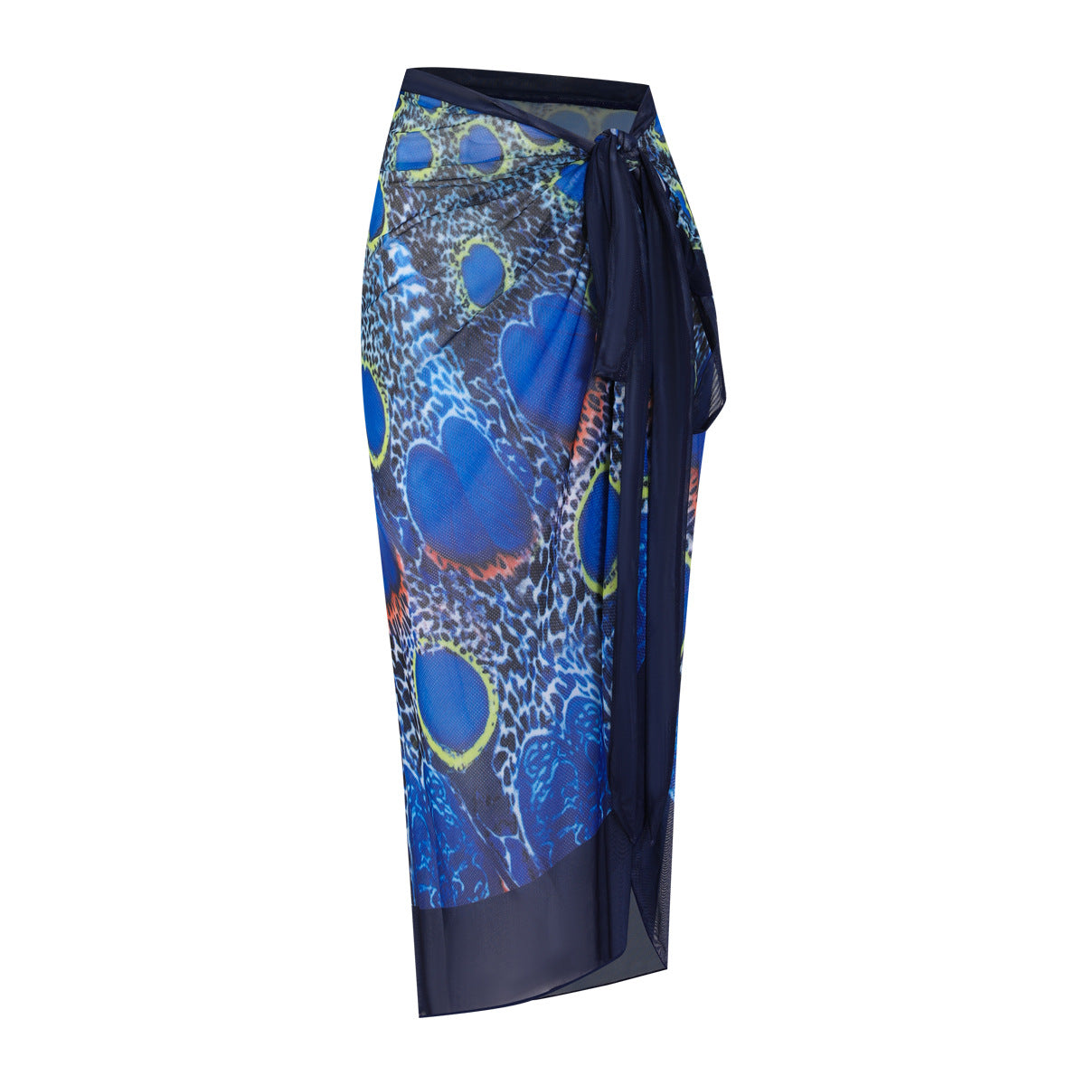 Damen Strandumhang mit buntem Muster und eleganten Schnürdetails R&B