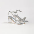 Damen Slingback-Sandalen mit glitzernden Dekoren und transparentem Blockabsatz R&B