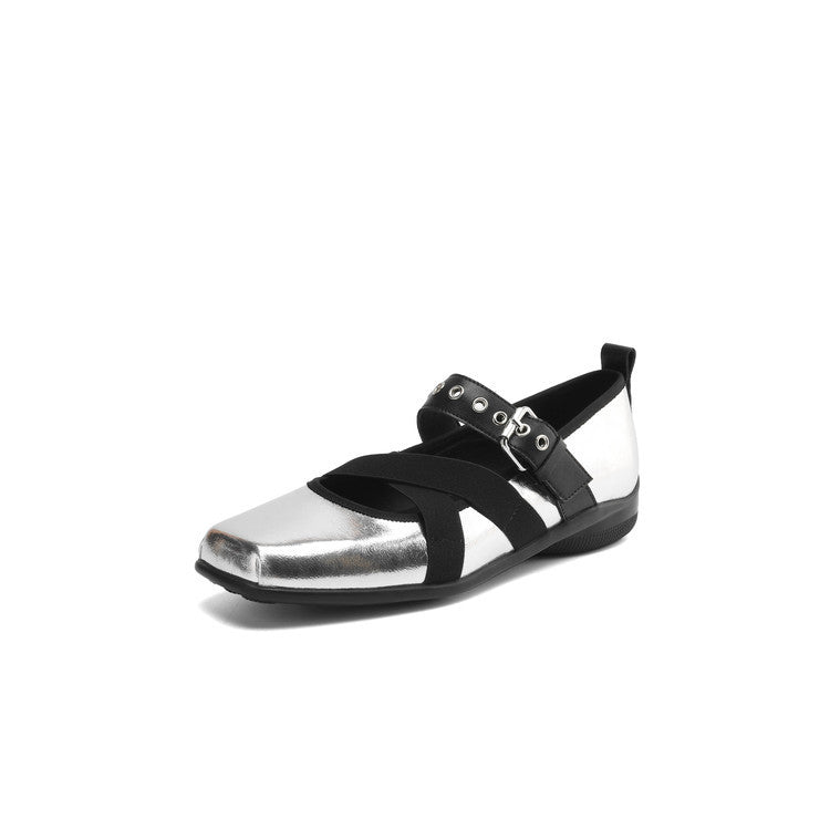 Damen Komfortable Ballerinas mit elastischen Riemen R&B