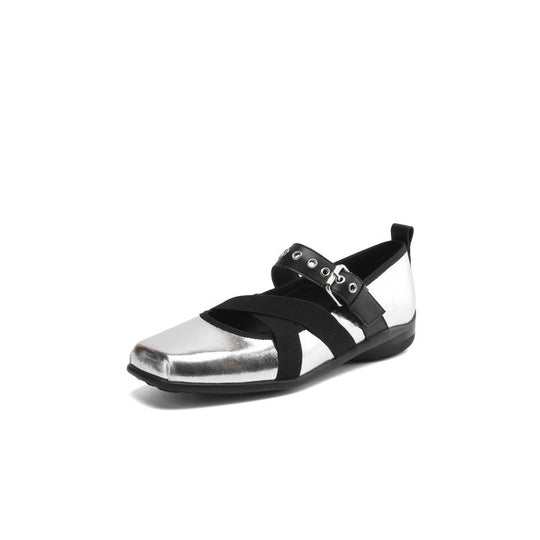 Damen Komfortable Ballerinas mit elastischen Riemen R&B