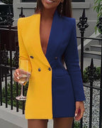 Damen Blazer-Kleid im modernen Zwei-Ton-Stil R&B